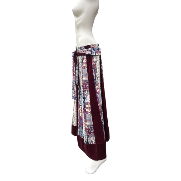 Vintage Skirt Women’s Size M/L Handmade Beautiful Lining Patchwork Velvet Belt - Picture 3 of 5